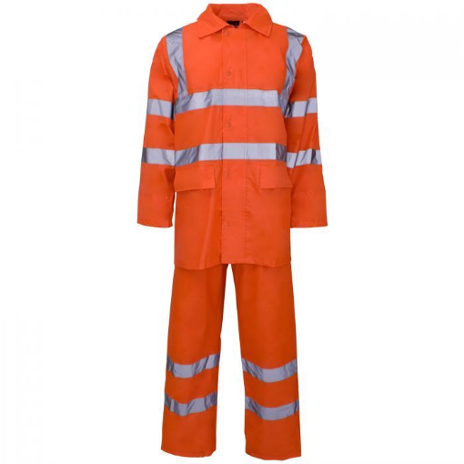 Picture of  Supertouch Polyester/PVC Hi Viz Rainwear - Orange Rainsuit 